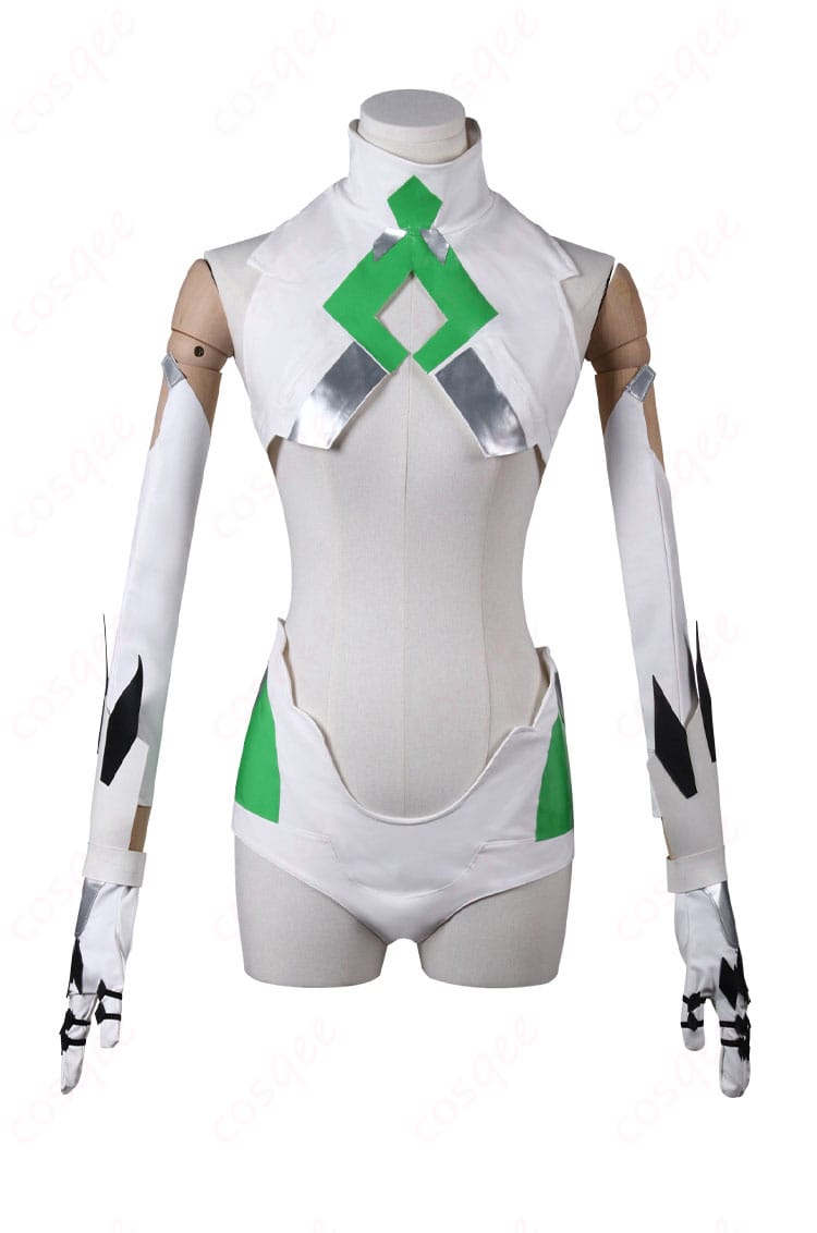 商品正面のコスプレ衣装。ベール(グリーンハート)の美しいデザインとディテールが際立つ。