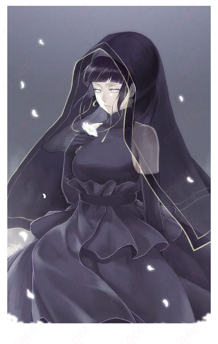 NARUTO -ナルト- 日向ヒナタ コスプレ衣装のキャラクターイメージ。ヒナタのウェディングドレスバージョン。