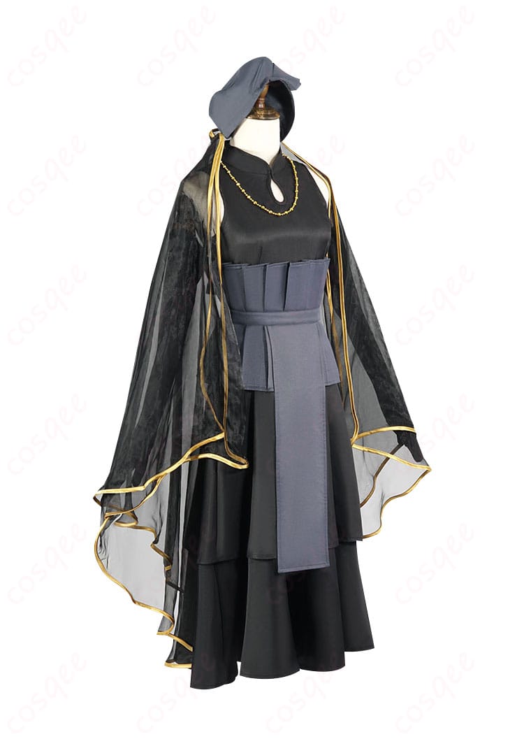 NARUTO -ナルト- 日向ヒナタ コスプレ衣装の右側からの画像。衣装の全体的なシルエットを確認できます。