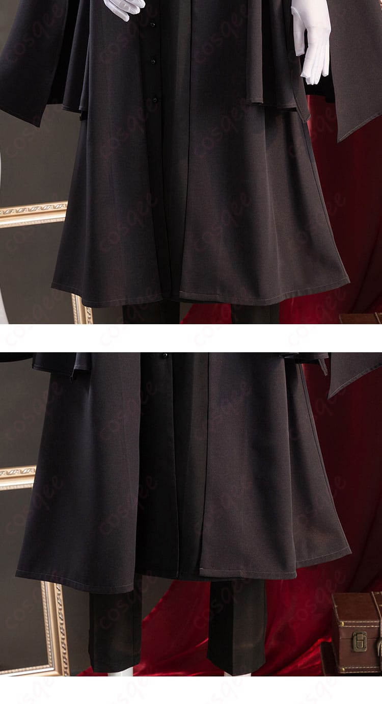 セバスチャン・ミカエリス コスプレ衣装の衣裾装飾の詳細。細部にこだわったデザイン。