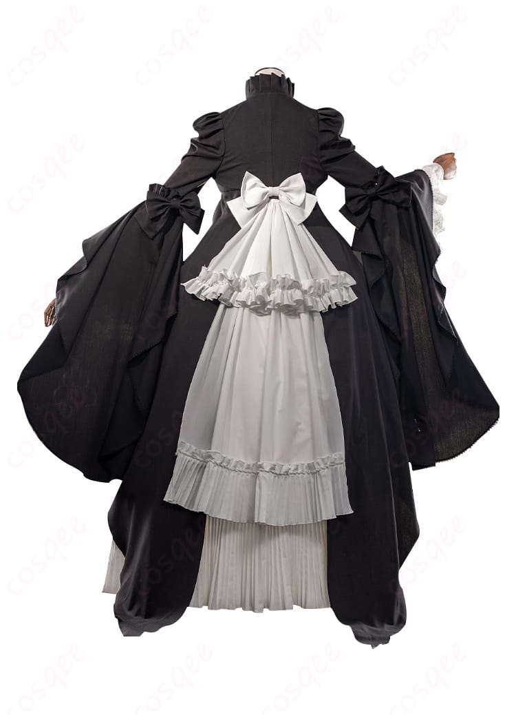 背面のデザイン詳細、ゴスロリコスプレ衣装の後ろ姿。