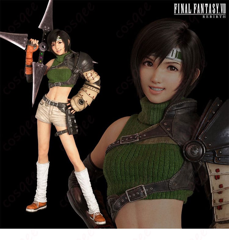 ユフィ・キサラギのコスプレ衣装のキャラクター画像、FF7 リバースのリアルなデザイン。