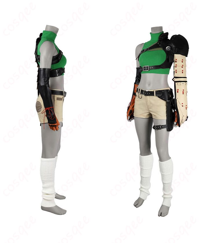 ユフィ・キサラギのコスプレ衣装の側面画像、詳細なデザインを忠実に再現。