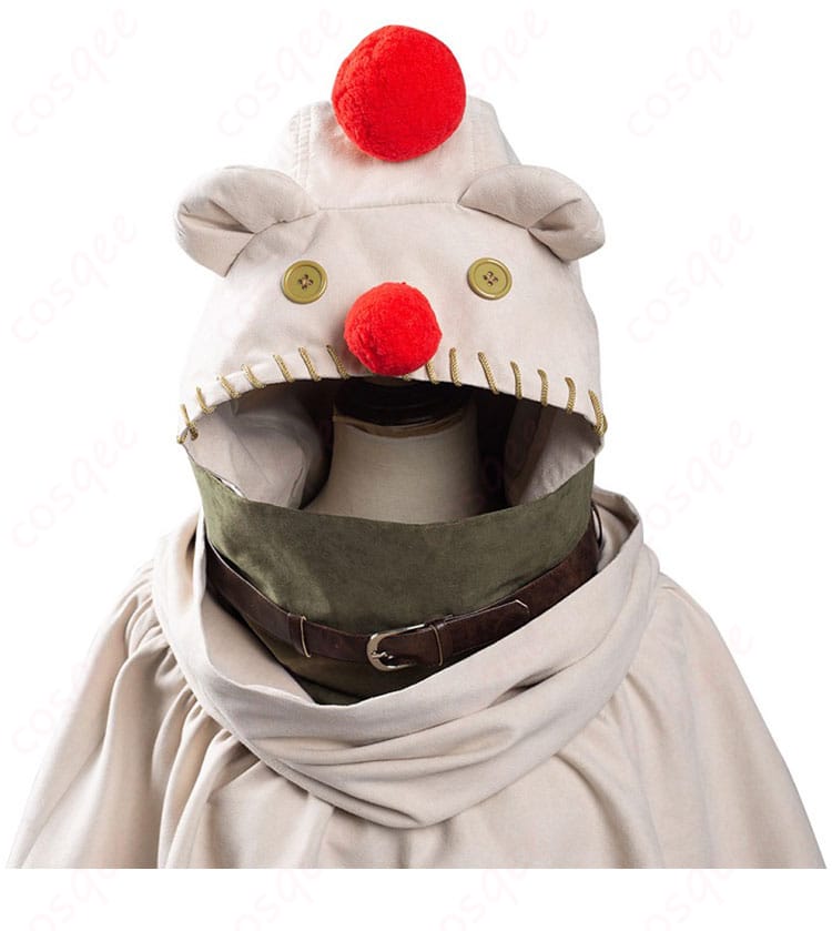 ユフィ・キサラギ コスプレ衣装の正面装飾ディテール - 服の刺繍やアクセントが目を引く