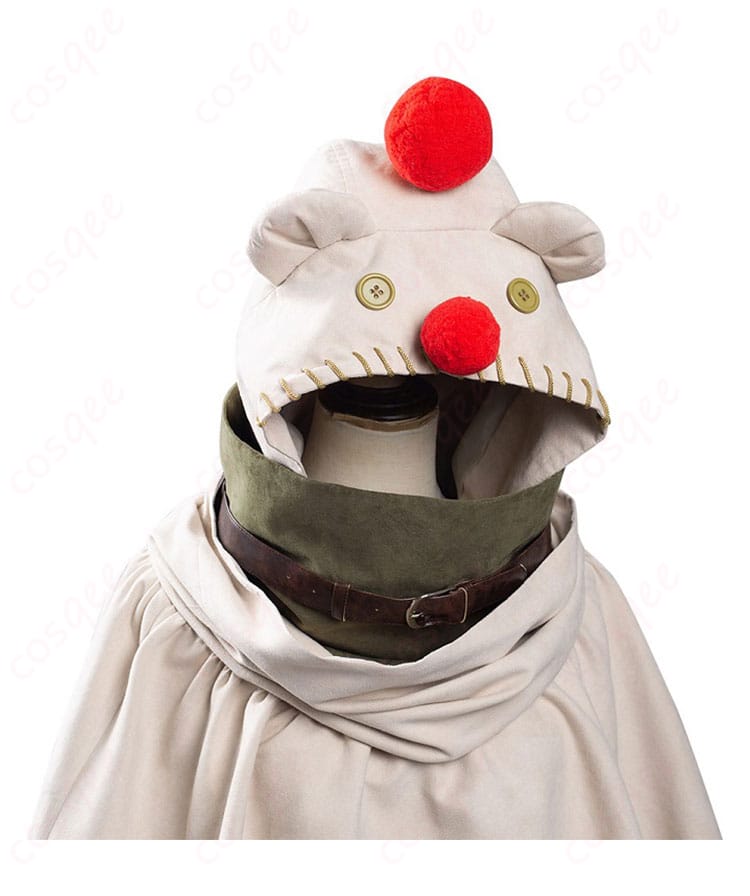 ユフィ・キサラギ コスプレ衣装の襟元と帽子の装飾ディテール - 高級感あふれる細部の仕上げ