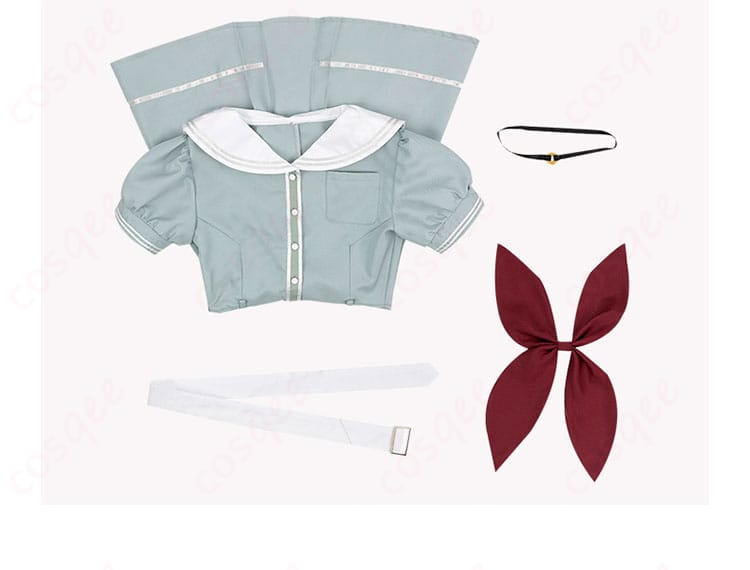 赤いリボンが付いたコスプレ衣装の詳細画像。リボンのデザインが目を引きます。