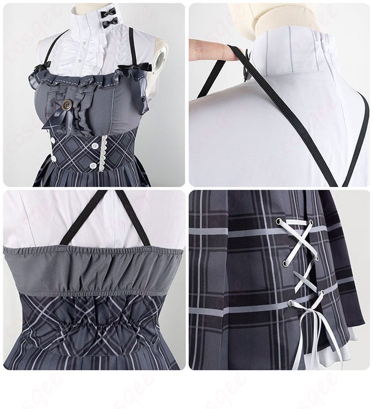 スカート肩ベルト、正反面細部図 - スカート肩ベルトの詳細画像。正面と背面からのデザイン確認ができます。