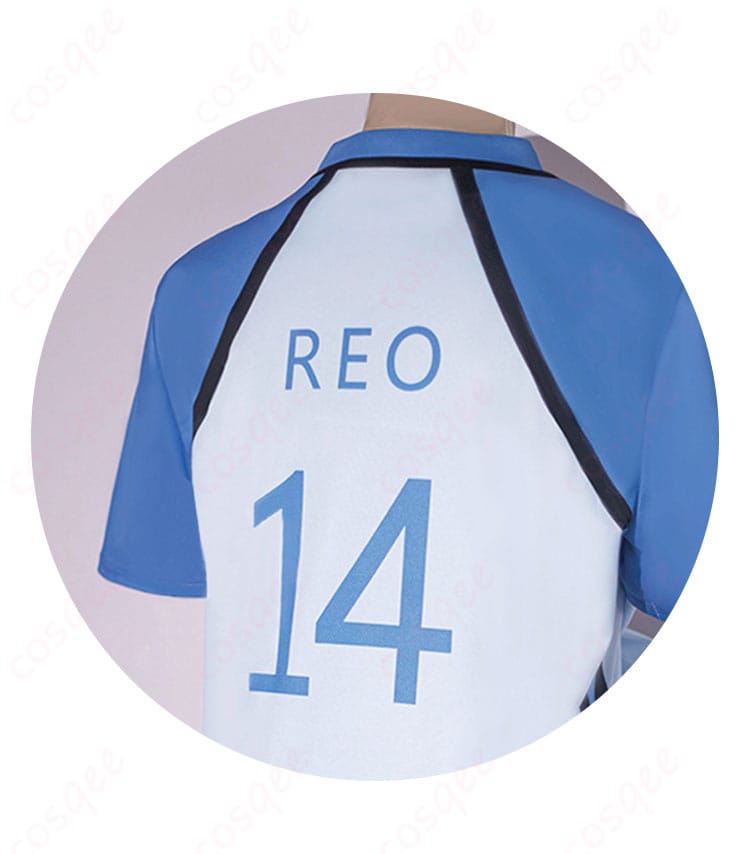 ブルーロック イングランド組 サッカーウェア 背面14数字装飾細節 コスプレ衣装