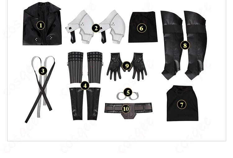 セフィロスコスプレ衣装のセット内容を展示した画像