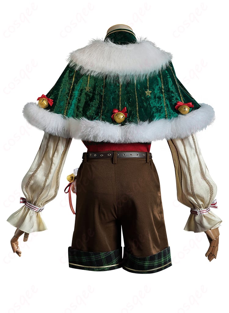 背面のデザイン詳細。衣装の背面と特徴を明確に表示。