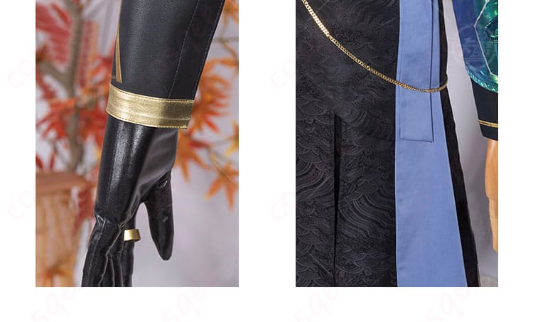 袖口の精緻なデザインが特徴の白黒無常コスプレ衣装