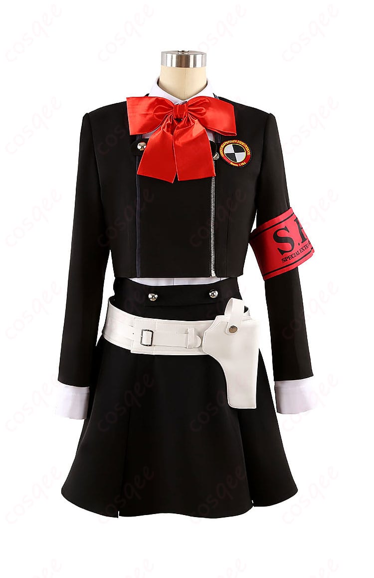 ペルソナ3P 汐見琴音(ハム子)のコスプレ衣装正面の画像、月光館学園の制服の詳細。