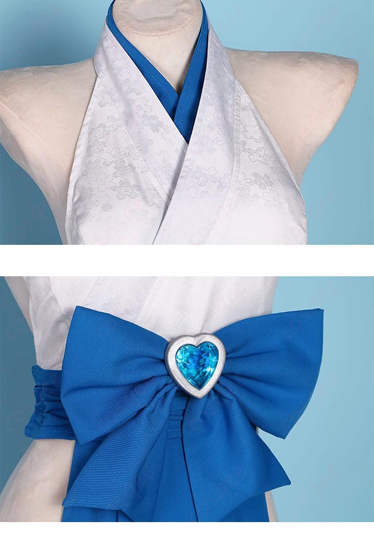 巫女服 衣領と腰飾り 蝶結びディテール