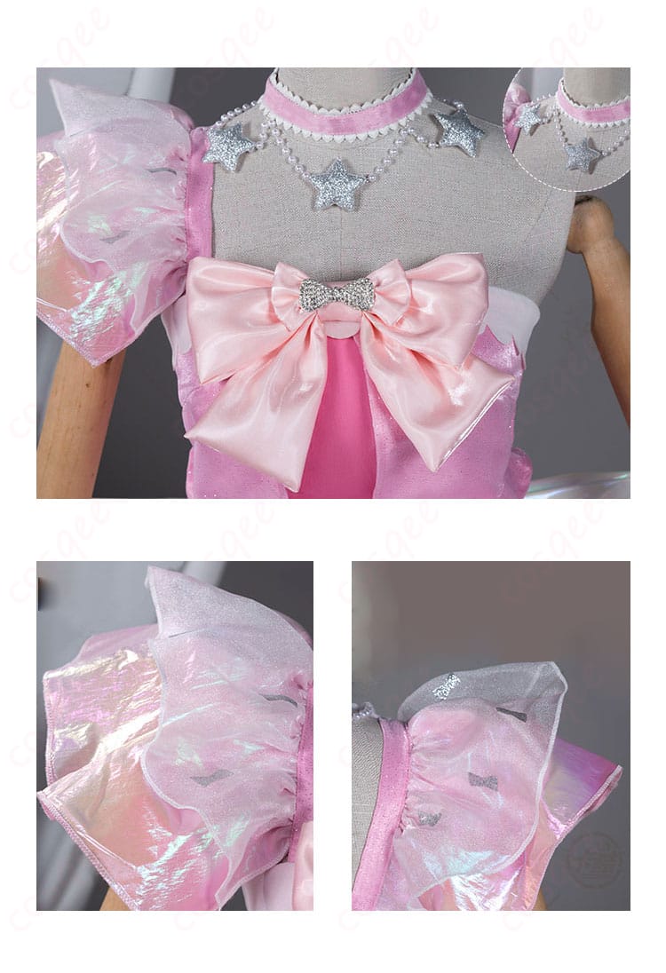 「胸口と肩袖の装飾の詳細。アイプリバース衣装の精緻な仕上げ。」