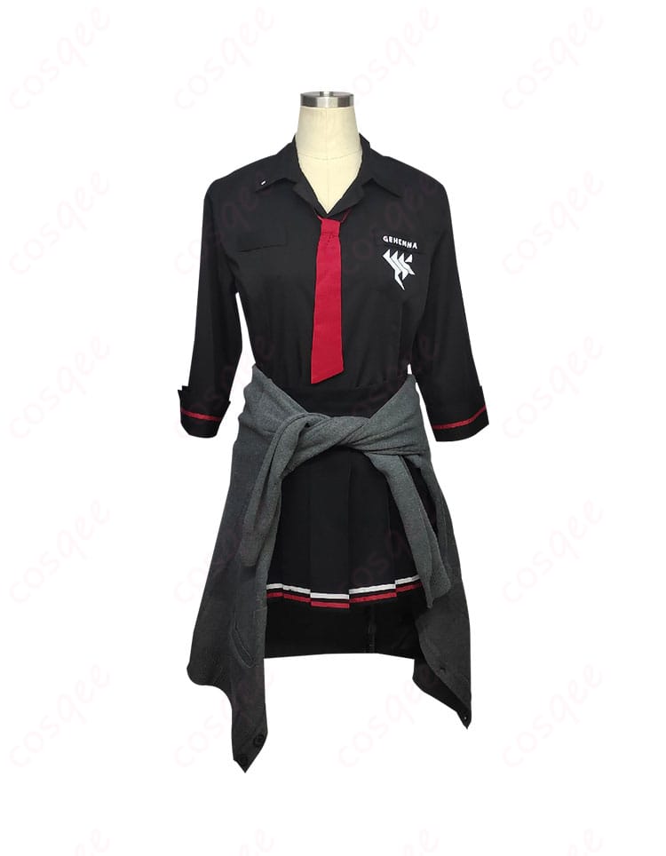 旗見エリカ コスプレ衣装の正面画像、『ブルアカ』ゲームキャラクターの詳細なデザイン。