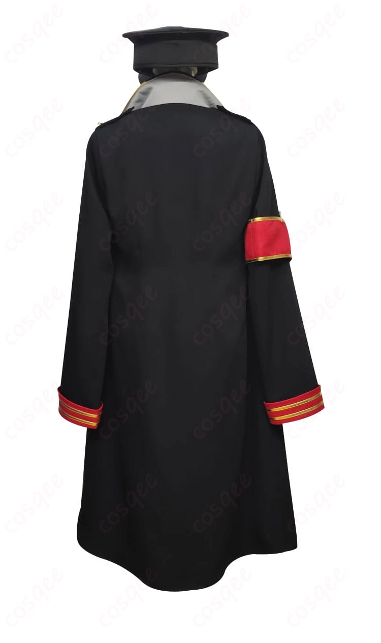 元宮チアキ コスプレ衣装 背面画像。ゲヘナ学園風のコスプレ衣装を後ろから見たデザイン。