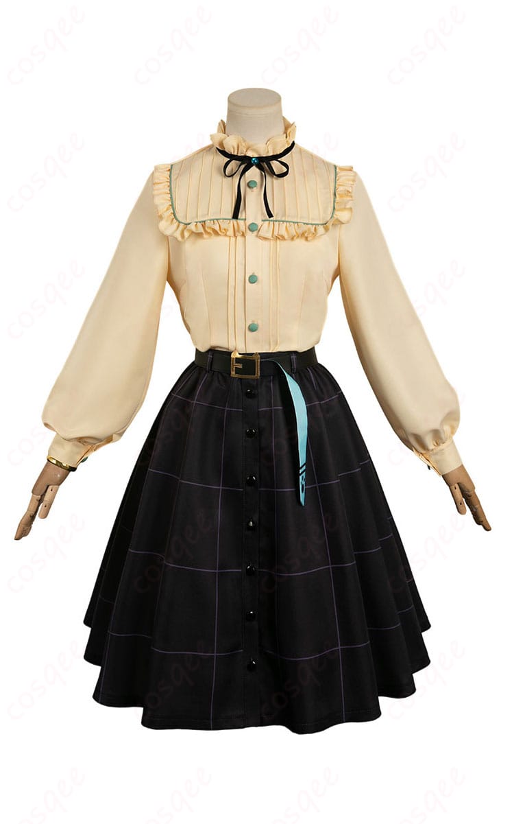 ウマ娘 プリティーダービー マンハッタンカフェ コスプレ衣装 正面の全体像。高品質な再現度で、素敵な私服デザインです。