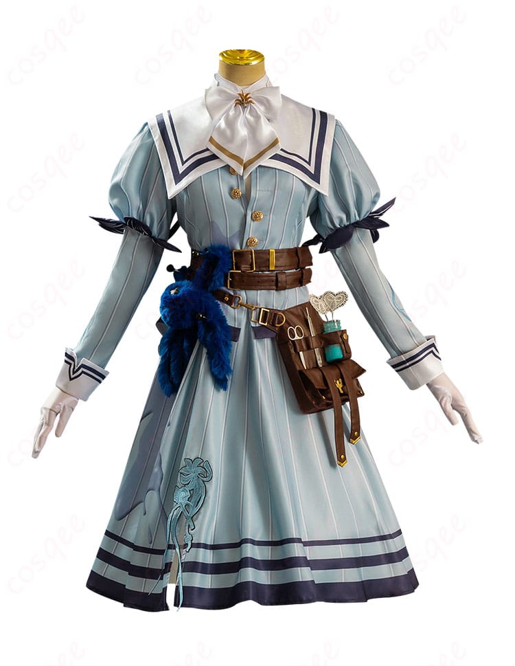 「第五人格」エミリー・ダイアーコスプレ衣装の正面からの視点。細部までこだわった衣装デザイン。