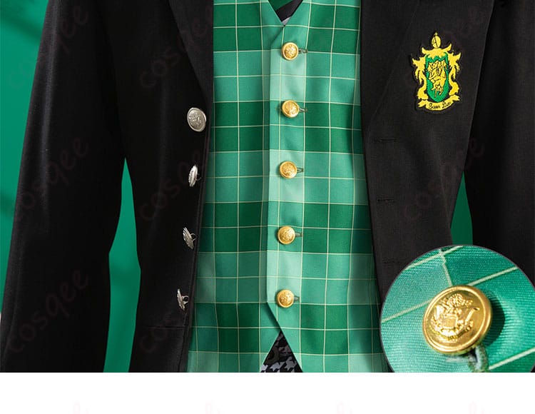 ハーマン・グリーンヒル コスプレ衣装の衣襟のディテール、上品で精巧なデザイン。