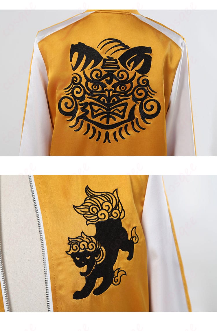 WIND BREAKER スカジャンの装飾細部。花柄や徽章、刺繍など、細かいディテールが見て取れます。