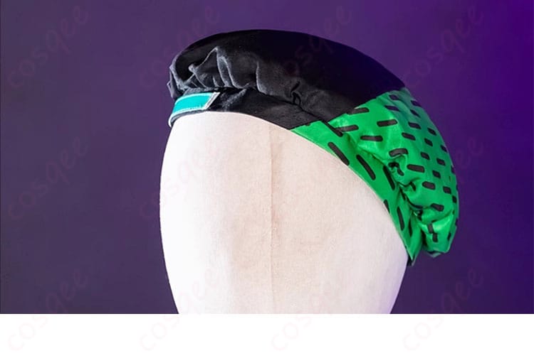 サイバーパンクデッドボーイ衣装の帽子の装飾ディテール。