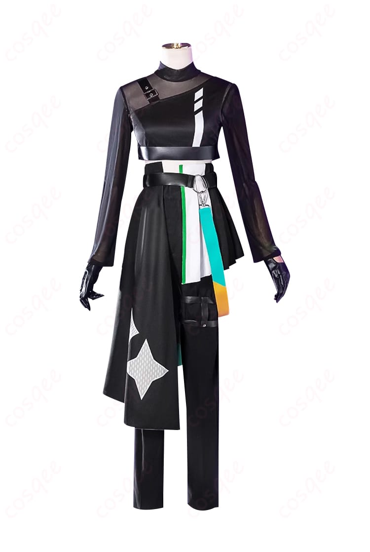 草薙寧々のサイバーパンクデッドボーイコスプレ衣装の内装、正面ディテール。