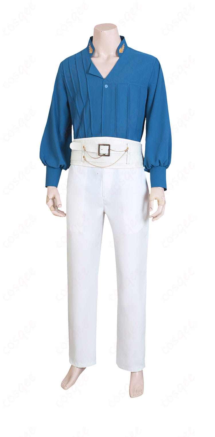 恋と深空 ホムラ コスプレ衣装 芸術家バージョンの側面。コルセットベルトのディテールや服のシルエットが美しく表現されています。