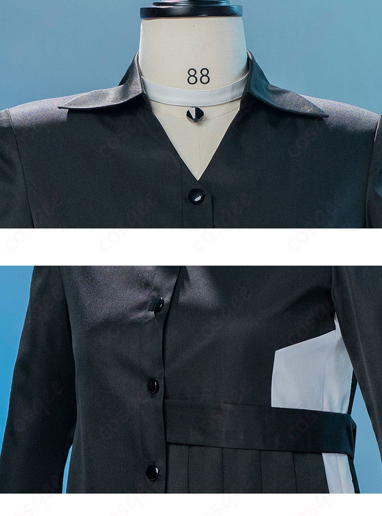 プロセカ 小豆沢こはね コスプレ衣装 衣襟と領口のデザイン細部。高級感溢れる装飾。