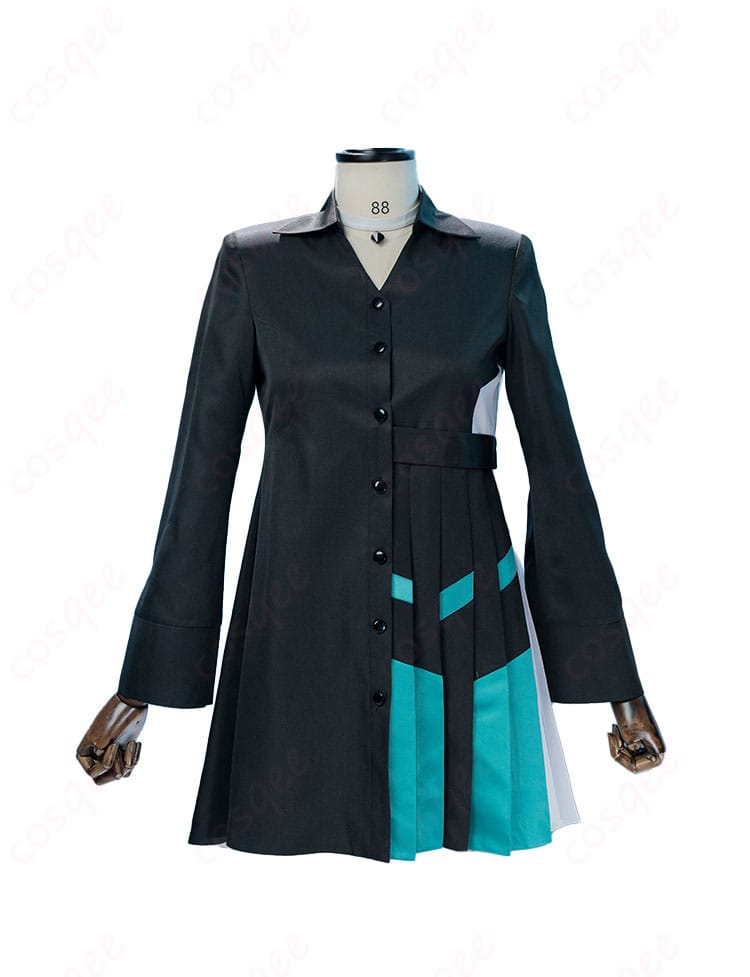 プロセカ 小豆沢こはね コスプレ衣装 正面のデザイン。ミッドナイトメイキング『pure walker』ライブ衣装。