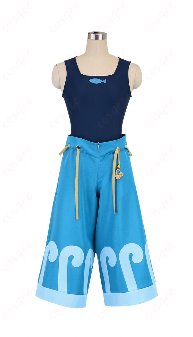 スイレン コスプレ衣装の装飾細部、花柄デザイン