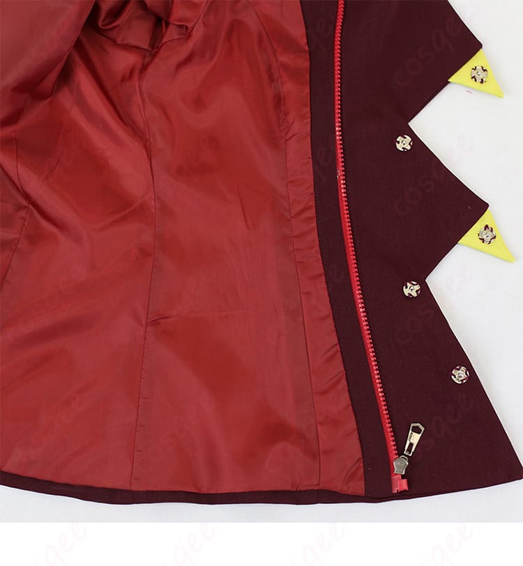 コルサ コスプレ衣装の衣襟と門襟の装飾ディテール