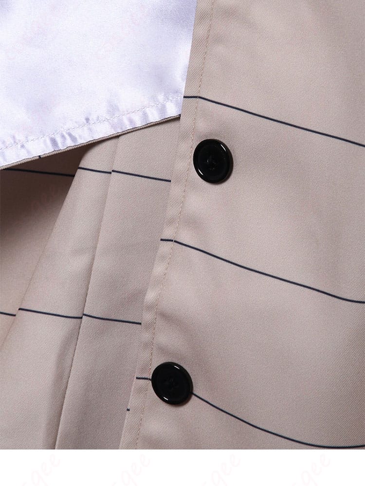 コスプレ衣装のボタン装飾。シュエンの衣服の細かいディテール。