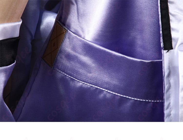 衣服のポケットディテール。シュエンのコスプレ衣装のリアルなディテール。