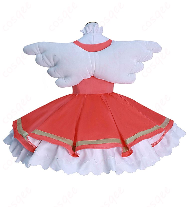 背面から見たカードキャプターさくら 木之本桜 コスプレ衣装 バトルコスチューム。後ろのディテールと形状にこだわり。