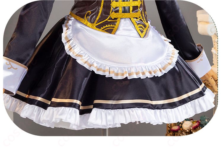 スカート全体の装飾詳細画像。デザインにこだわり、キャラクターの特徴が反映されています。