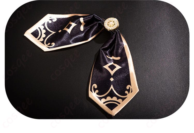 領結の詳細画像。服のシンボル的な装飾である領結のディテールが見やすいです。