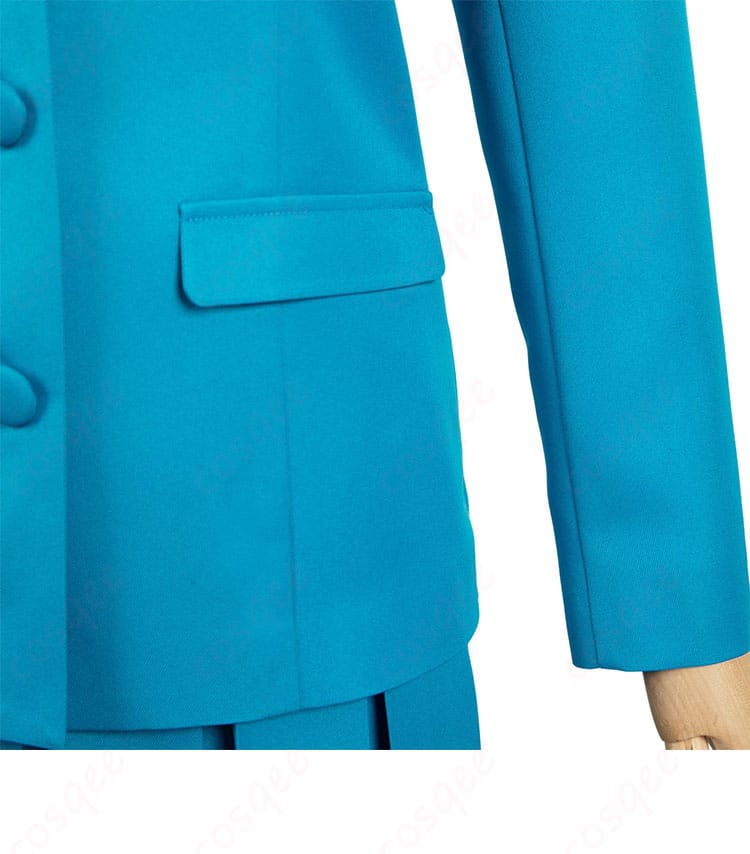 コスプレ衣装の衣袋と衣袖の詳細。細かいディテールが忠実に再現されています。