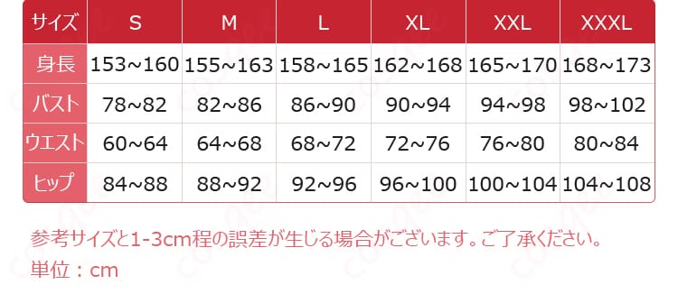アイカツ! 星宮いちご・霧矢あおい コスプレ衣装 サイズと寸法データ画像。サイズ感を確認できる詳細なデータ。