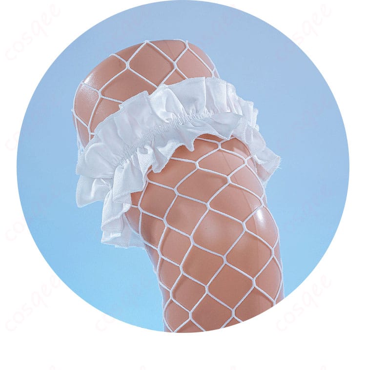 初音ミク コスプレ衣装 網タイツ装飾細節 - 足元の可愛さを引き立てる