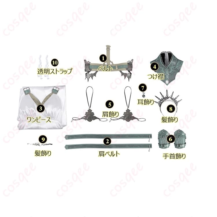 FF7リバース ティファ ルーザ姫の演劇LOVELESS版コスプレ｜刺繍が映える上品ドレス - 7枚目の画像