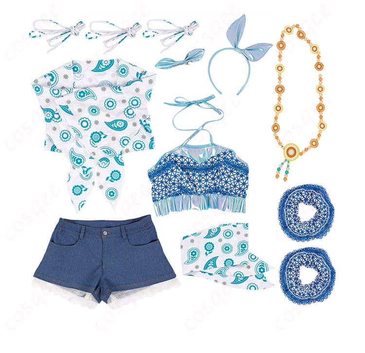 コスプレ衣装セットの全内容、セットに含まれるアイテムを表示