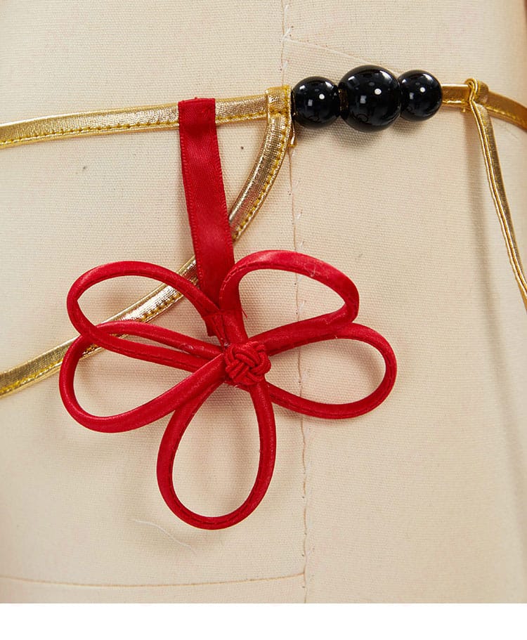 春麗 コスプレ衣装 脚部装飾 美しいディテールで、キャラクターのスタイルを忠実に再現。