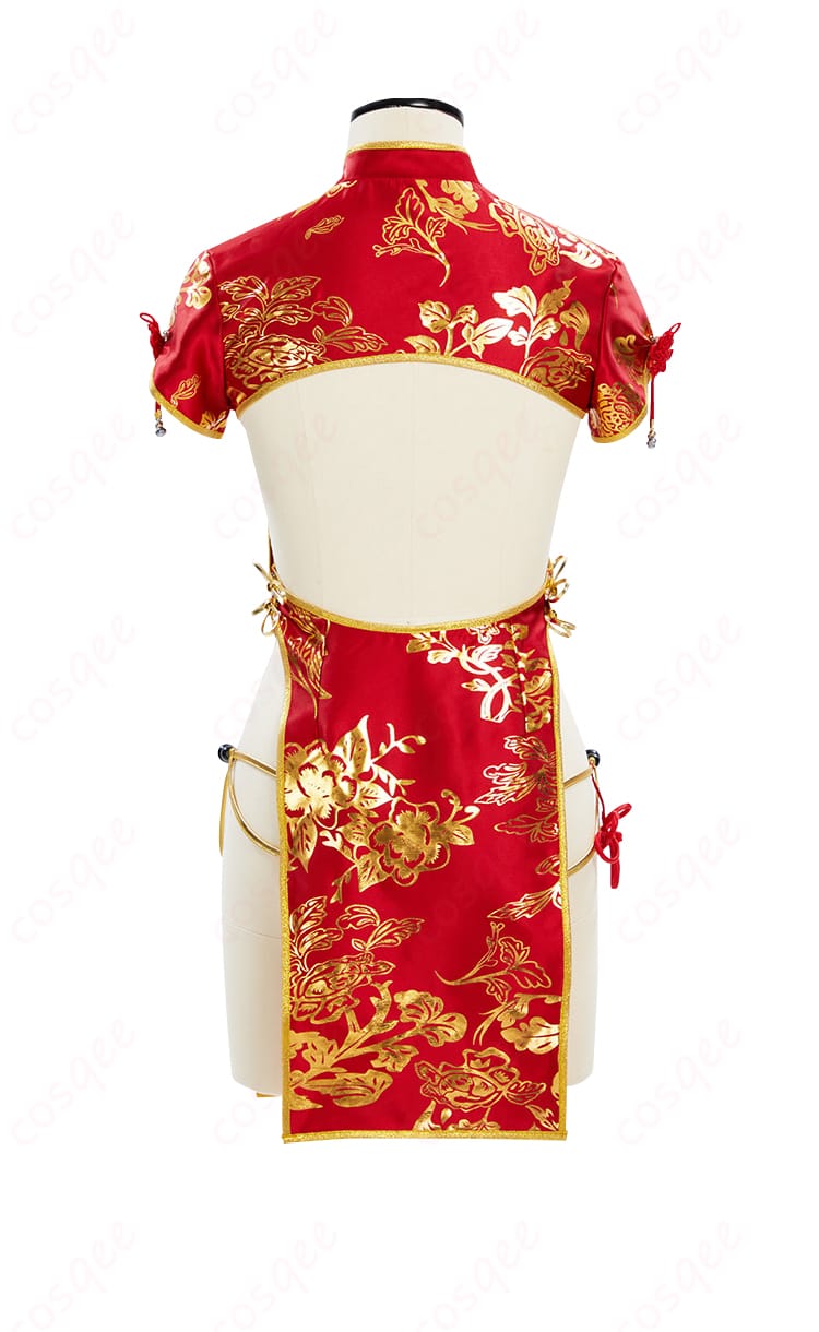 ストリートファイター 春麗 コスプレ衣装 背面図 背中のデザインにもこだわり、完璧に再現されています。