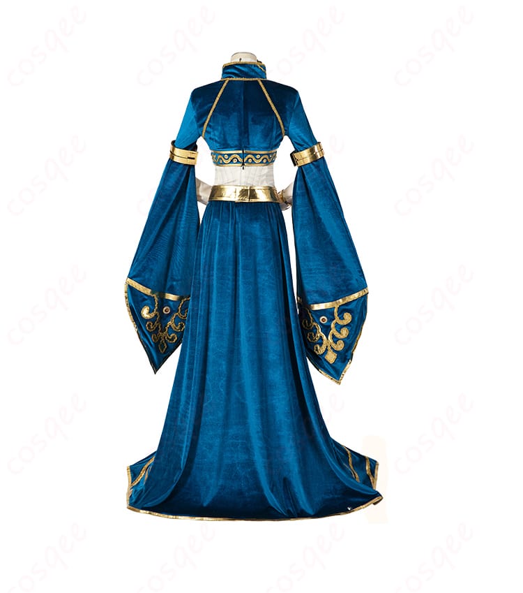 ゼルダ姫の背面デザイン。華やかな刺繍と装飾が目を引きます。