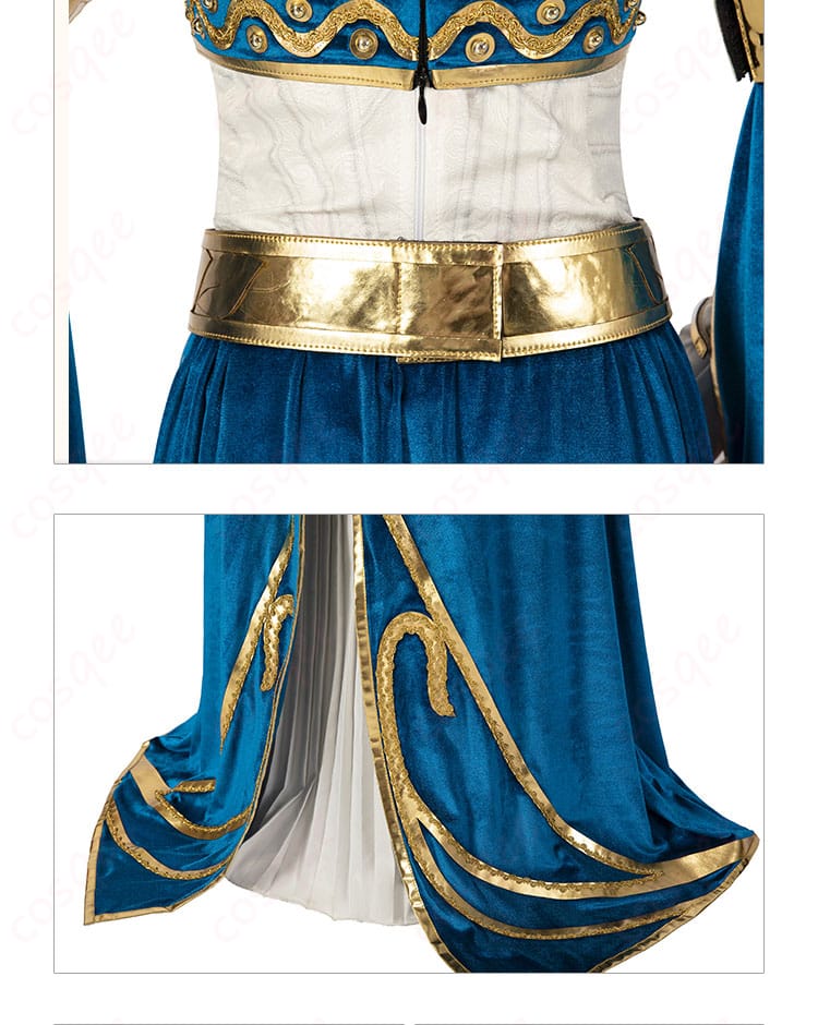 腰封と裙摆部分の美しい装飾。ゼルダ姫の特徴的なデザインを再現。