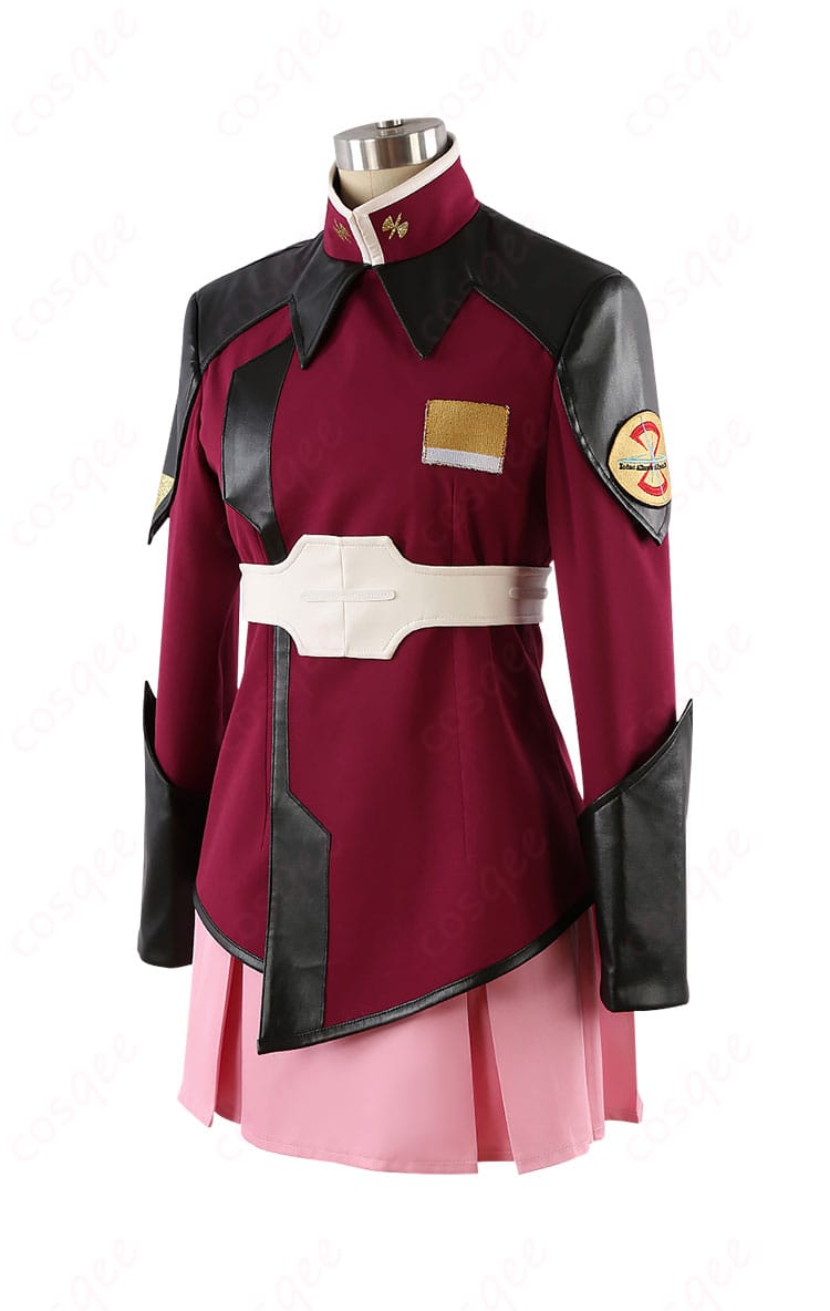 ルナマリア・ホークコスプレ衣装側面、コスチュームのラインとシルエットが美しく再現されています。