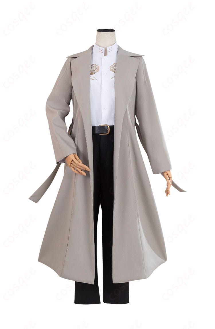 文豪ストレイドッグス 太宰治 コスプレ衣装の正面画像です。全体のデザインと細部まで再現されています。