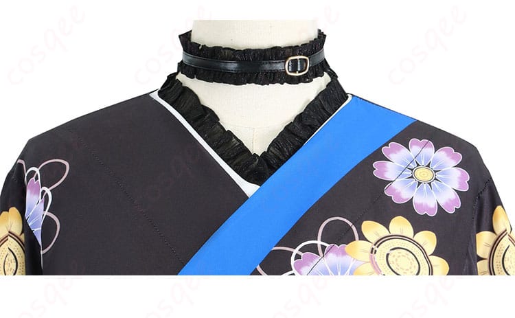 ネリッサ・レイヴンクロフト正月衣装の襟元装飾の詳細。