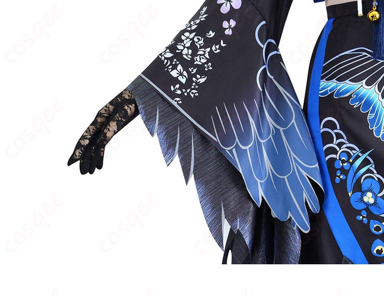 ホロライブのネリッサ・レイヴンクロフト正月衣装の袖デザインの詳細。