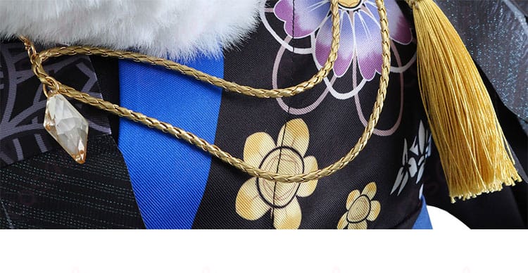 ネリッサ・レイヴンクロフト正月衣装の前面帯装飾の詳細。